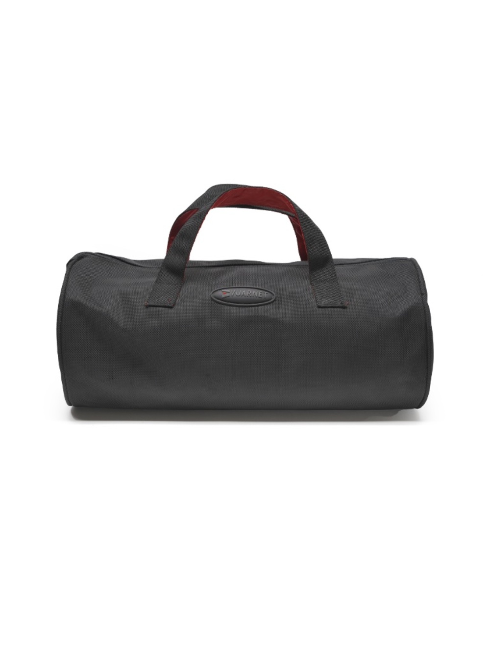 VUARNET Nylon Duffle Bag in Black Red Monogram Lining